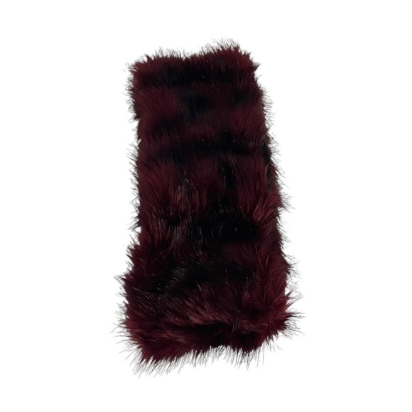 Aldo faux fur infinity black & wine color cozy cold weather head band ear cover - Picture 6 of 13